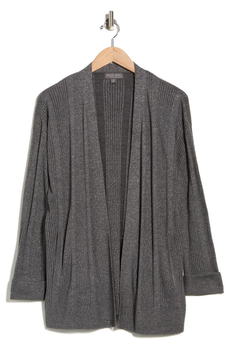 Barefoot Dreams<sup>®</sup> CozyChic Ultra Lite<sup>®</sup> Variegated Rib Open Cardigan, Alternate, color, Carbon