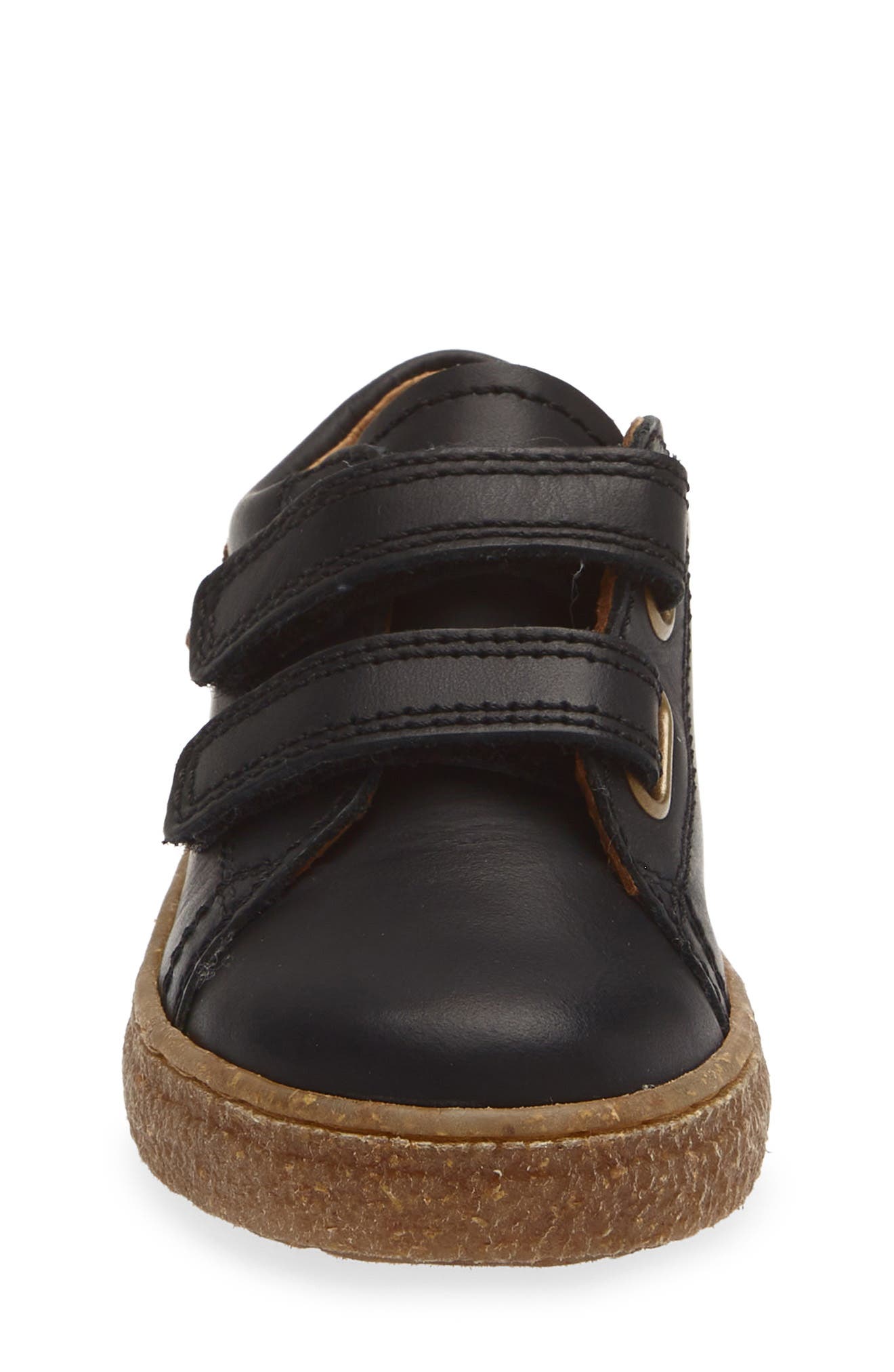 Kids' Carex Leather Sneaker, Alternate, color, BLACK