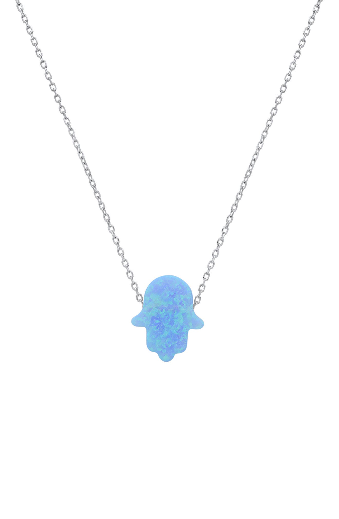 Queen Jewels Opal Hamsa Pendant Necklace