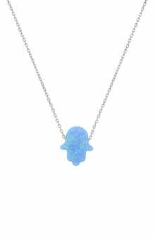 Queen Jewels Opal Hamsa Pendant Necklace