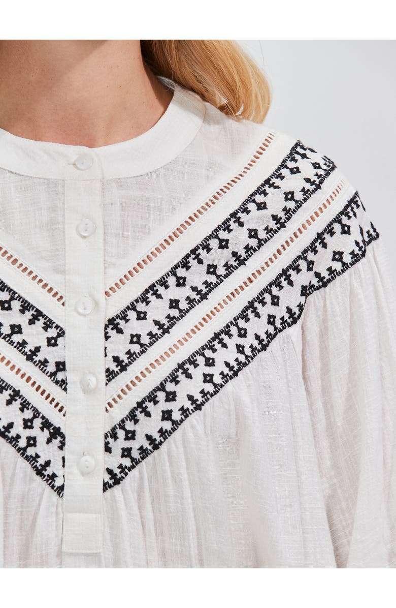 Ro&Zo Embroidered Yoke Blouse, Alternate, color,