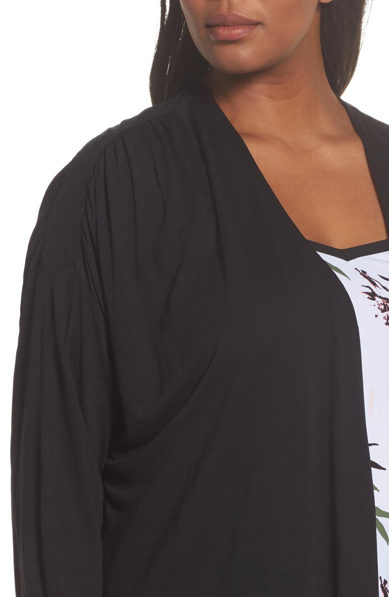 Sejour Gathered Shoulder Swing Cardigan, Alternate, color, 