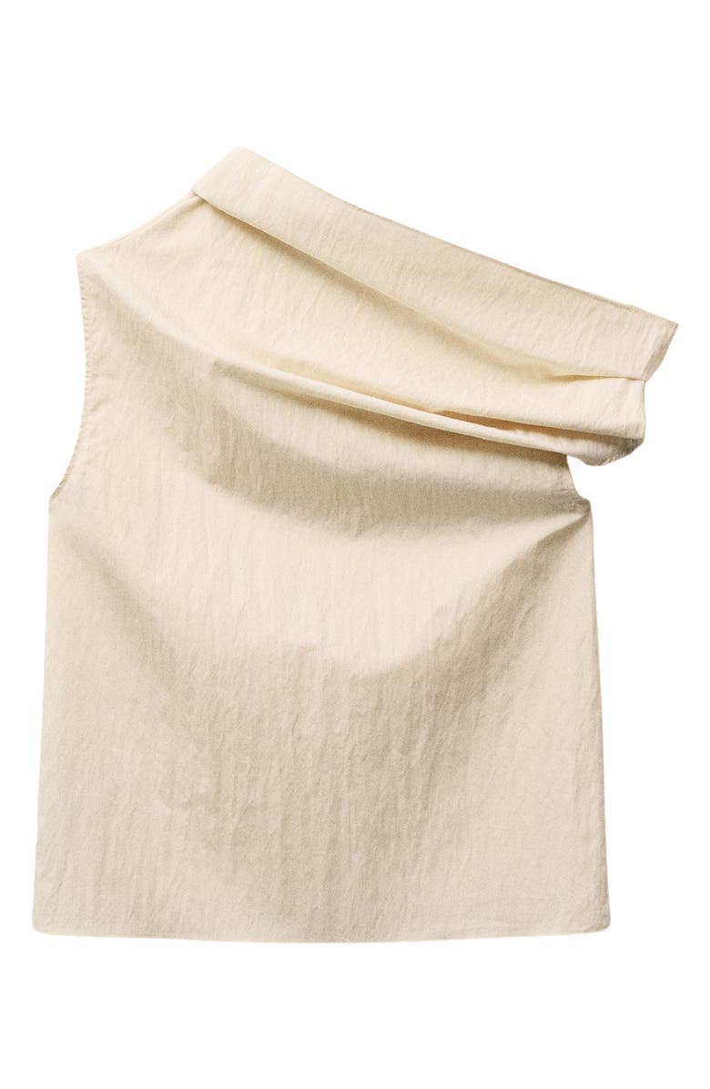 MANGO Asymmetric Off the Shoulder Cotton Blend Top, Alternate, color,