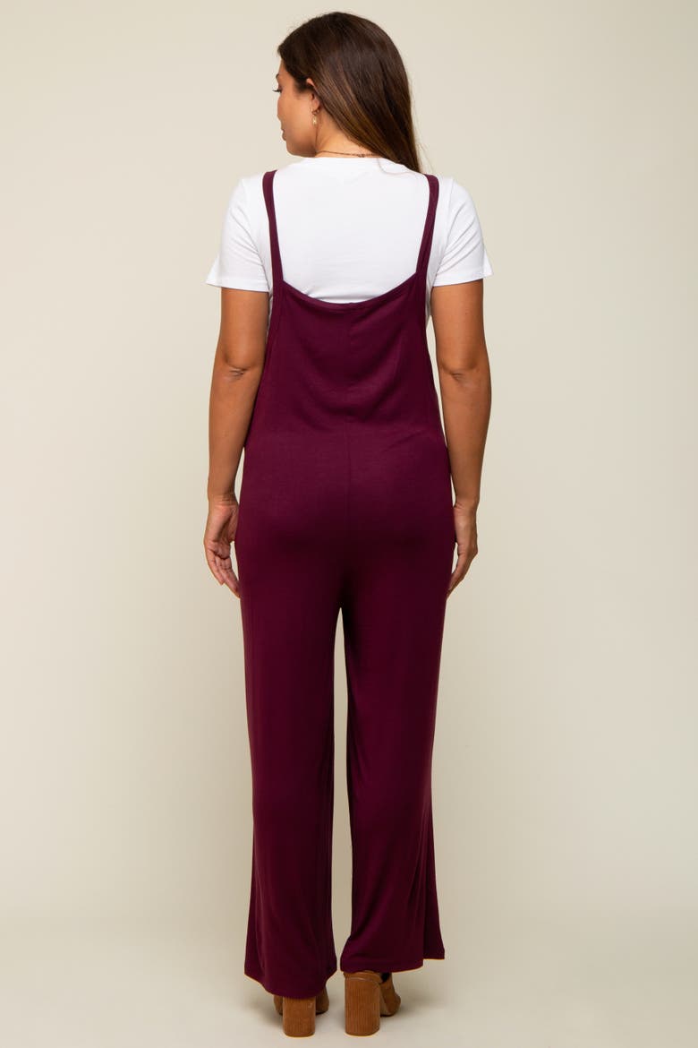 Sleeveless Pocketed Wide Leg Jumpsuit, Alternate, color, Burgundy