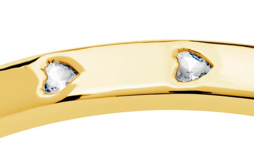 Sterling Forever Cubic Zirconia Heart Inside Out Hoop Earrings In Gold