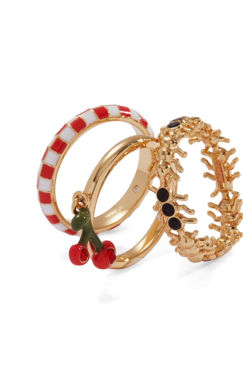 Alex and Ani Picnic Ring Stack, Alternate, color, Red
