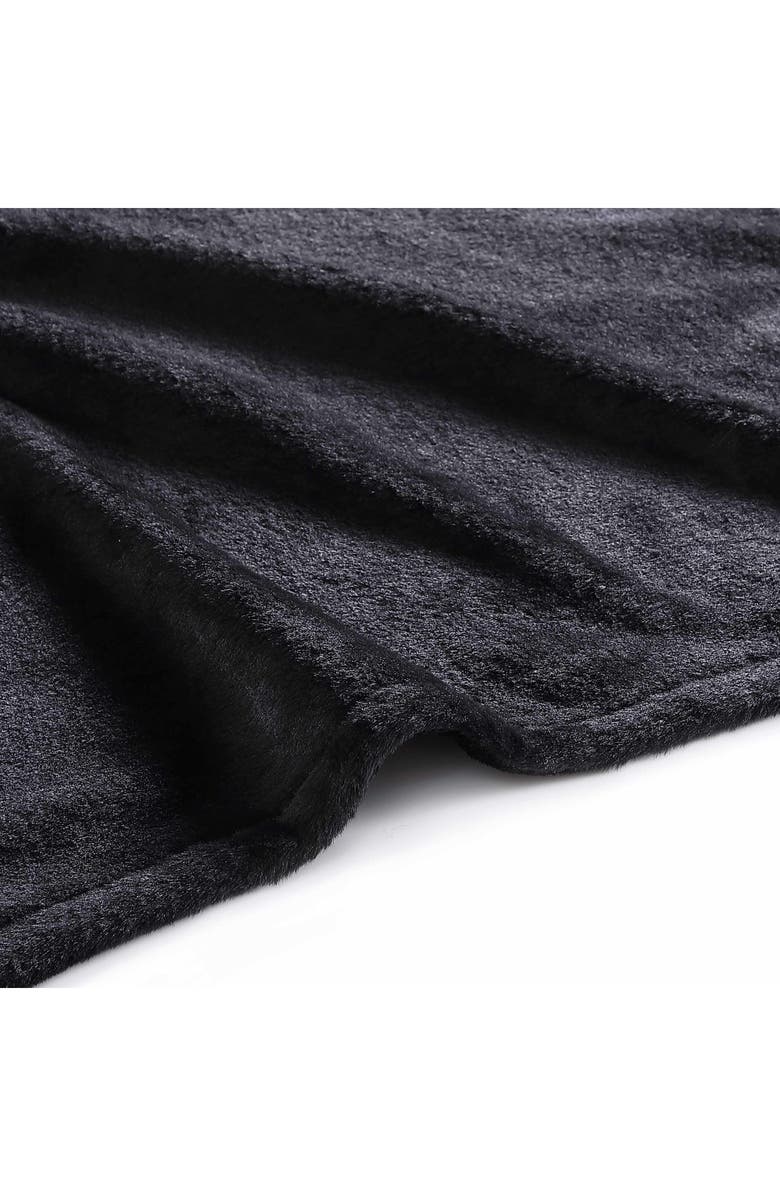 CITY SCENE Faux Fur Throw Blanket, Alternate, color, Black