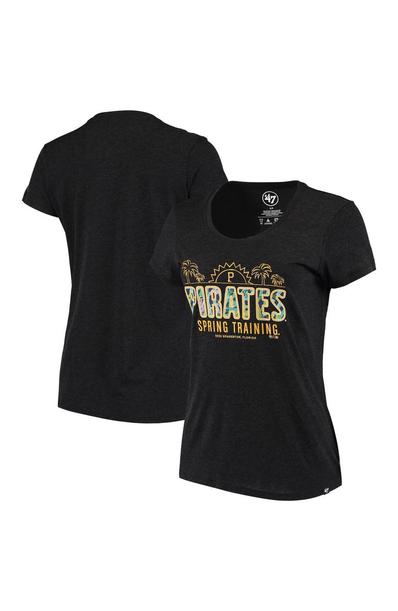 '47 Women's '47 Heathered Black Pittsburgh Pirates Spring Training Floral Fill Club Scoop Neck T-Shirt, Main, color, 