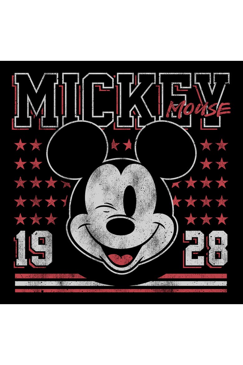 Junior's Mickey & Friends Retro 1928 Wink Face  Graphic T-Shirt, Alternate, color, Black