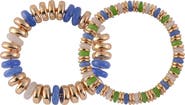 Laundry by Shelli Segal Set of 2 Disc Stretch Bracelets
