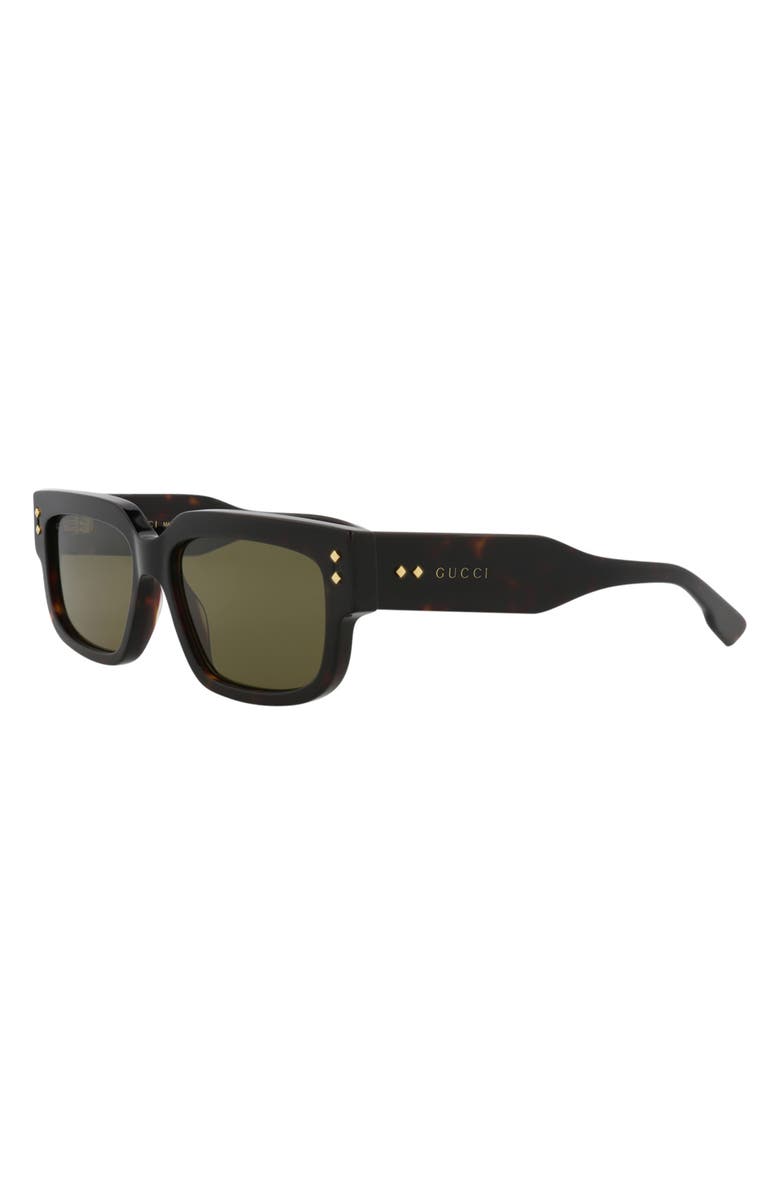 Gucci 56mm Rectangular Sunglasses, Alternate, color, Havana Havana Green