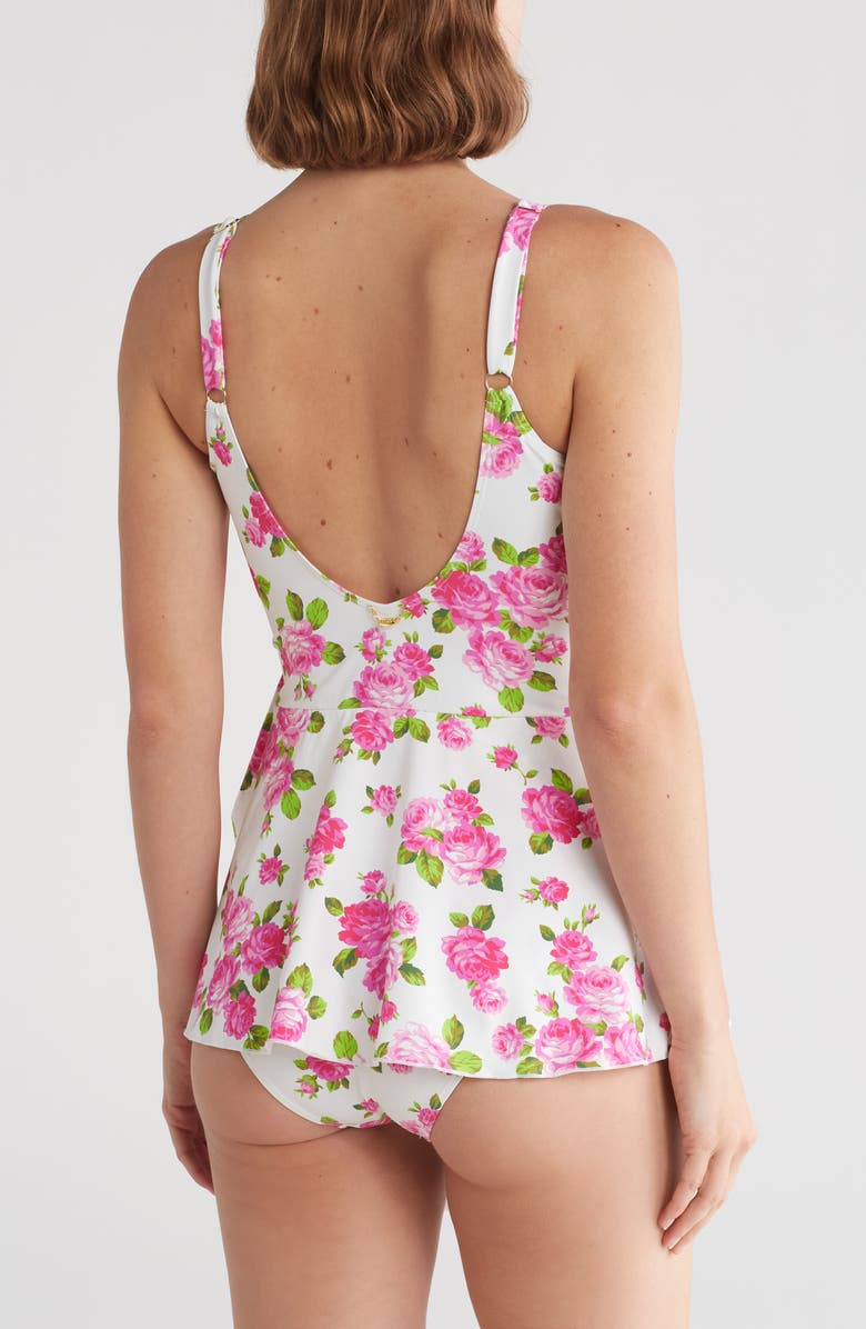 Betsey Johnson Faux Wrap Skirted One-Piece Swimsuit, Alternate, color, 