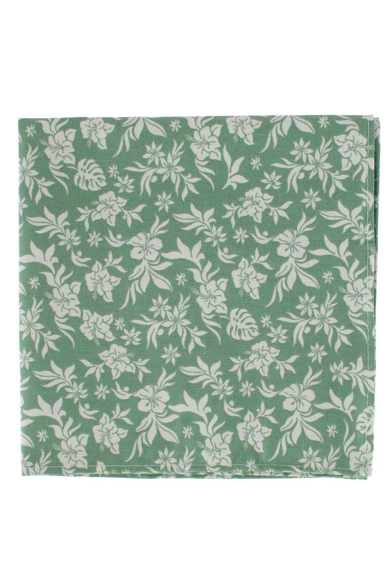 Oleander Floral and Vine Patterned Handkerchiefs, Alternate, color, Red, Sage, Blue