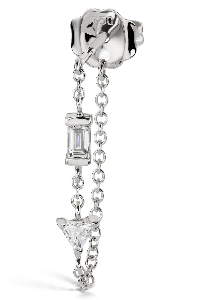 Diamond Chain Wrap Stud Earring, Main, color, WHITE GOLD/ DIAMOND