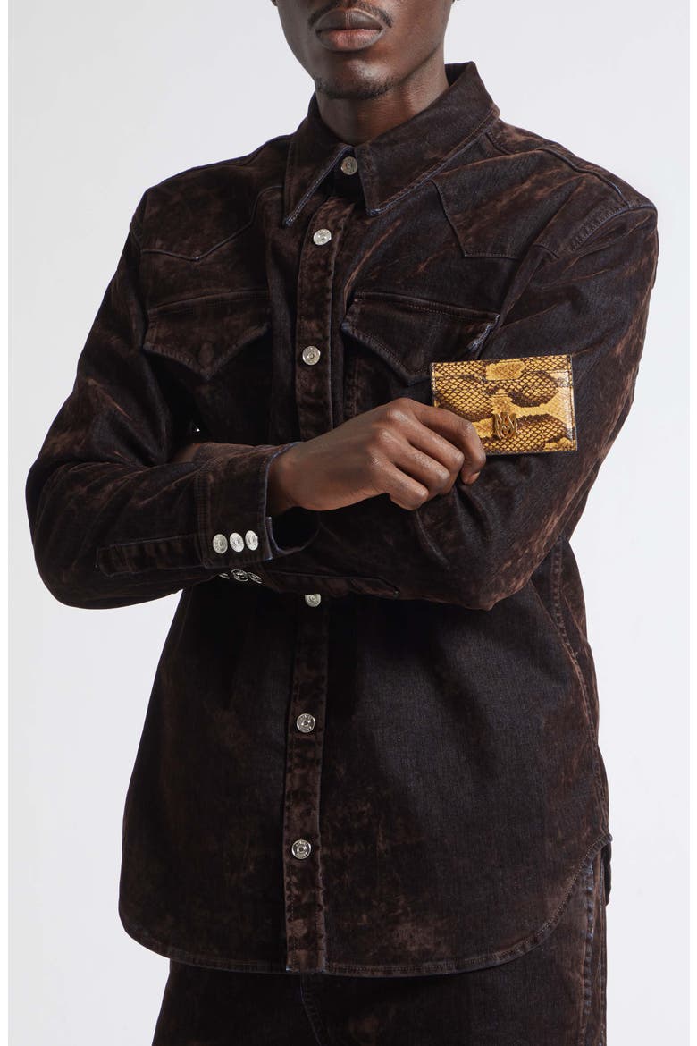 Python Embossed Card Holder, Alternate, color, BROWN