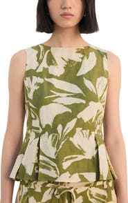 MANGO Printed Peplum Top