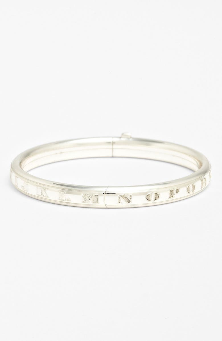 Mignonette Sterling Silver Alphabet Bracelet, Main, color, Sterling Silver