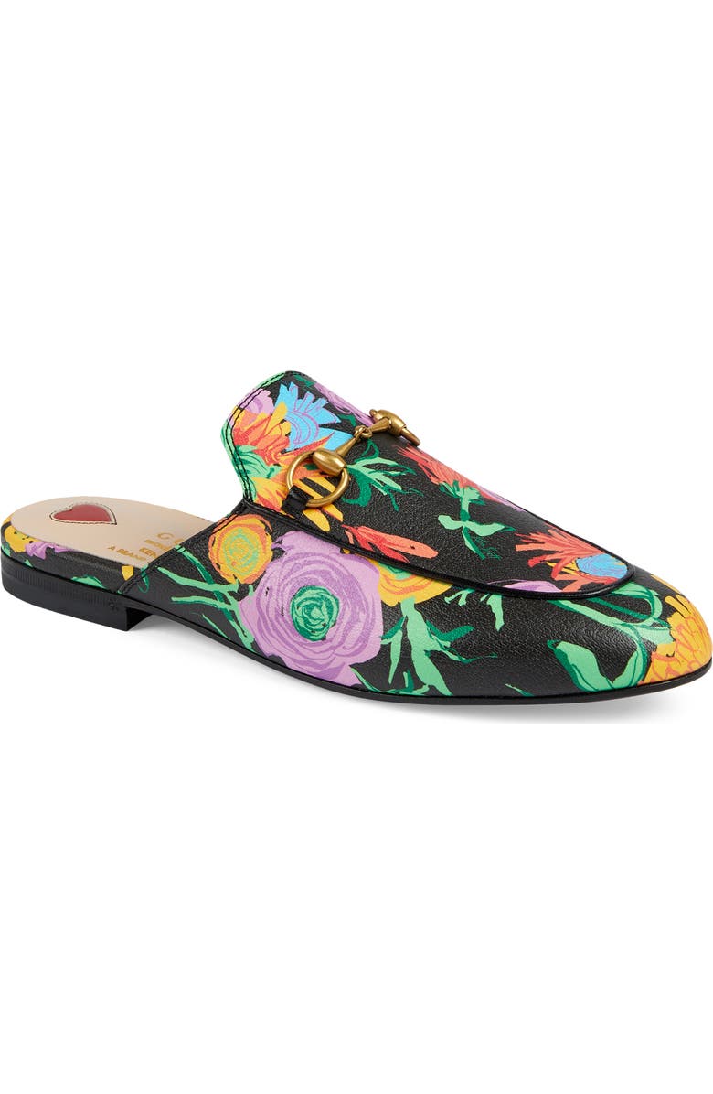 Gucci x Ken Scott Princetown Floral Print Loafer Mule, Main, color,