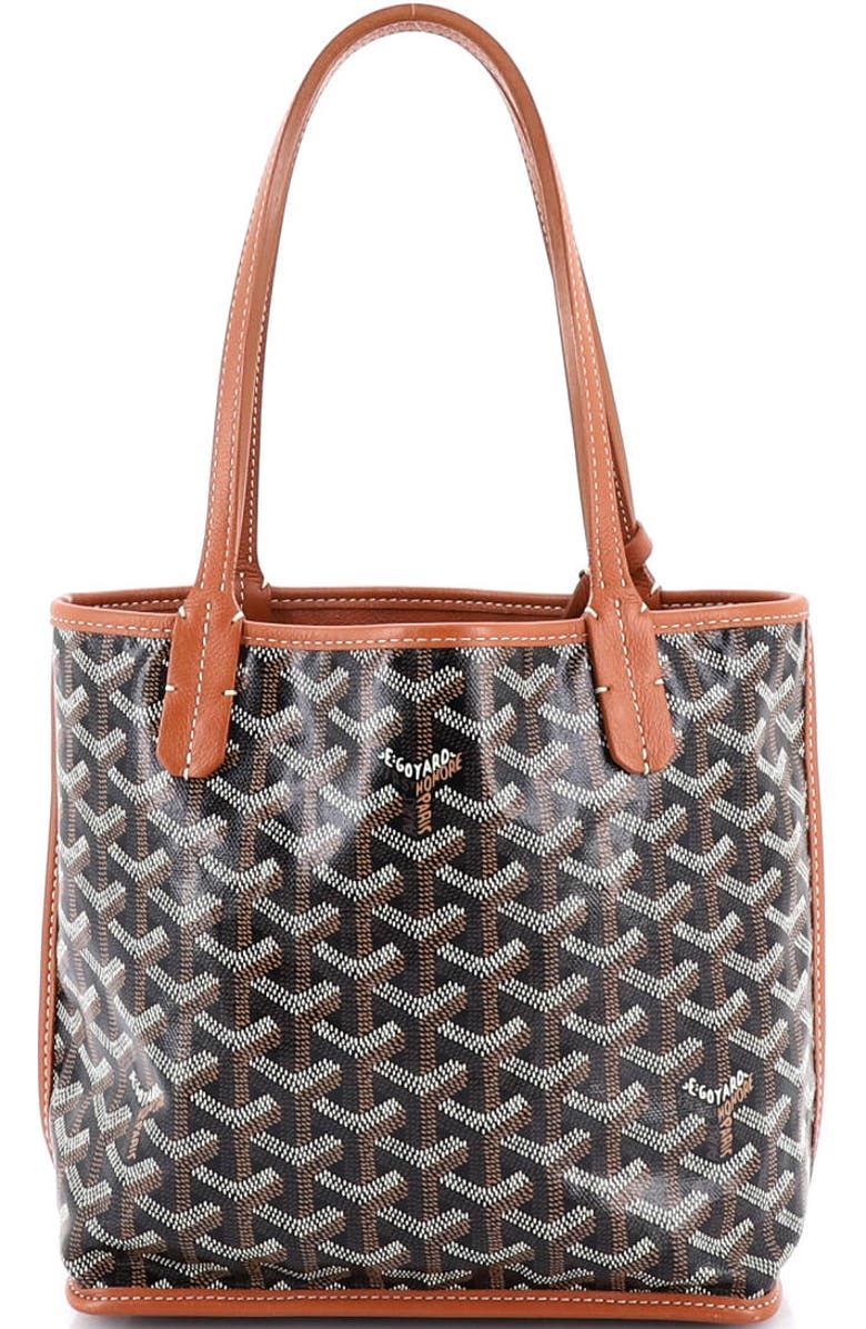 Pre-Owned Goyard Anjou Reversible Tote Coated Canvas Mini, Alternate, color, Brown