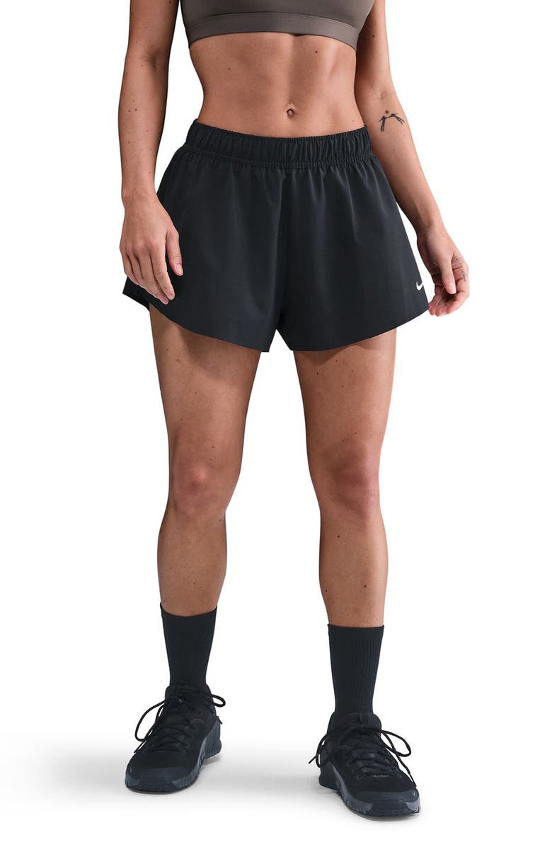 Nike One Dri-FIT Shorts, Main, color, Black/ White