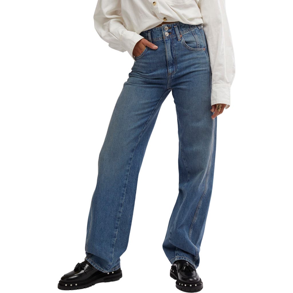 Free People Tinsley Baggy High-rise Jeans In Hazey Blue