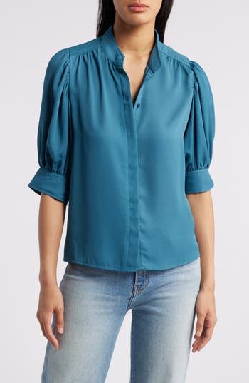 Cece Puff Sleeve Button-up Shirt