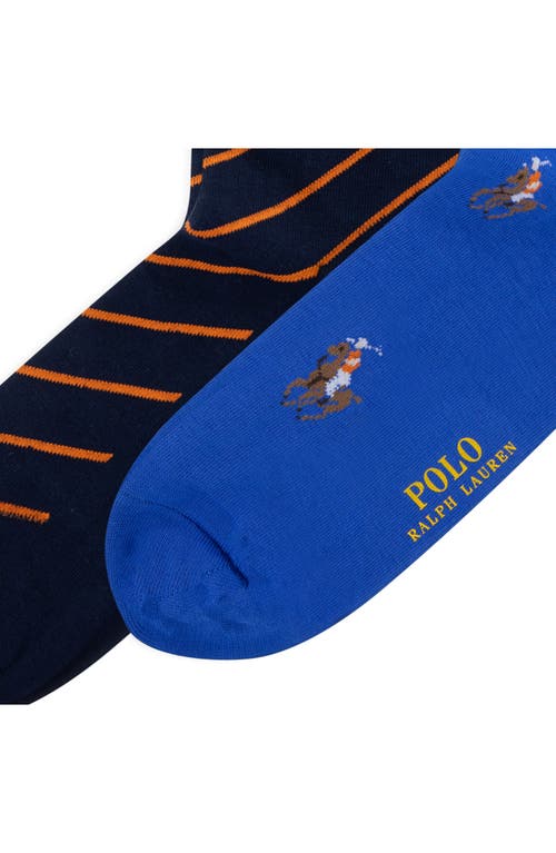 Polo Ralph Lauren Assorted 2-pack Pony Stripe Crew Socks In Blue