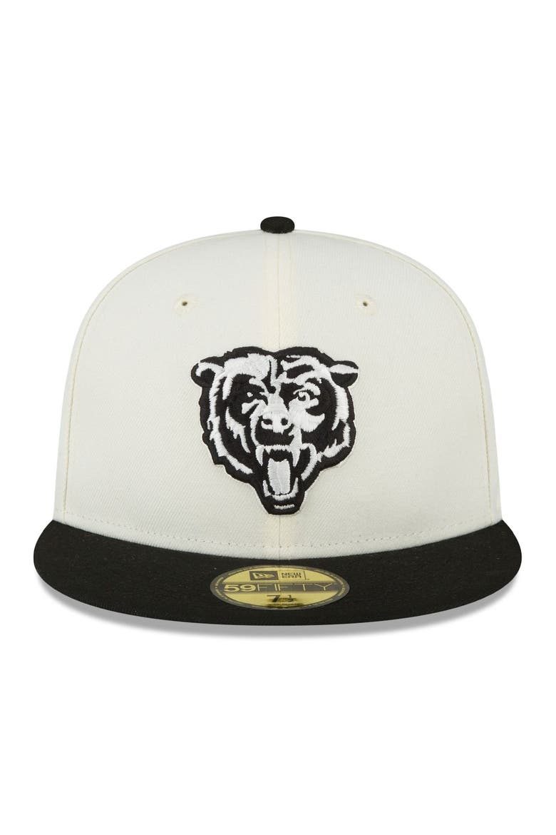 Men's New Era Cream/Black Chicago Bears Chrome Collection 59FIFTY Fitted Hat, Alternate, color, Cream