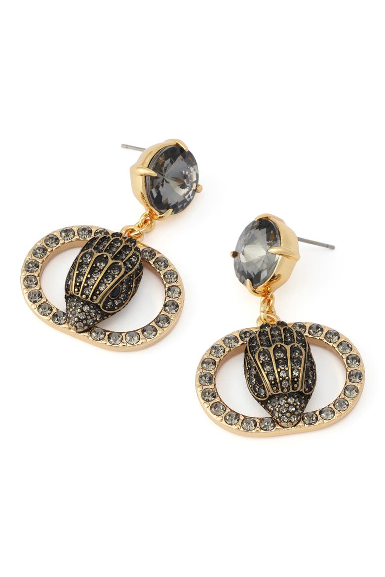 Chelsea Eagle Crystal Drop Earrings, Alternate, color, BLACK DIAMOND