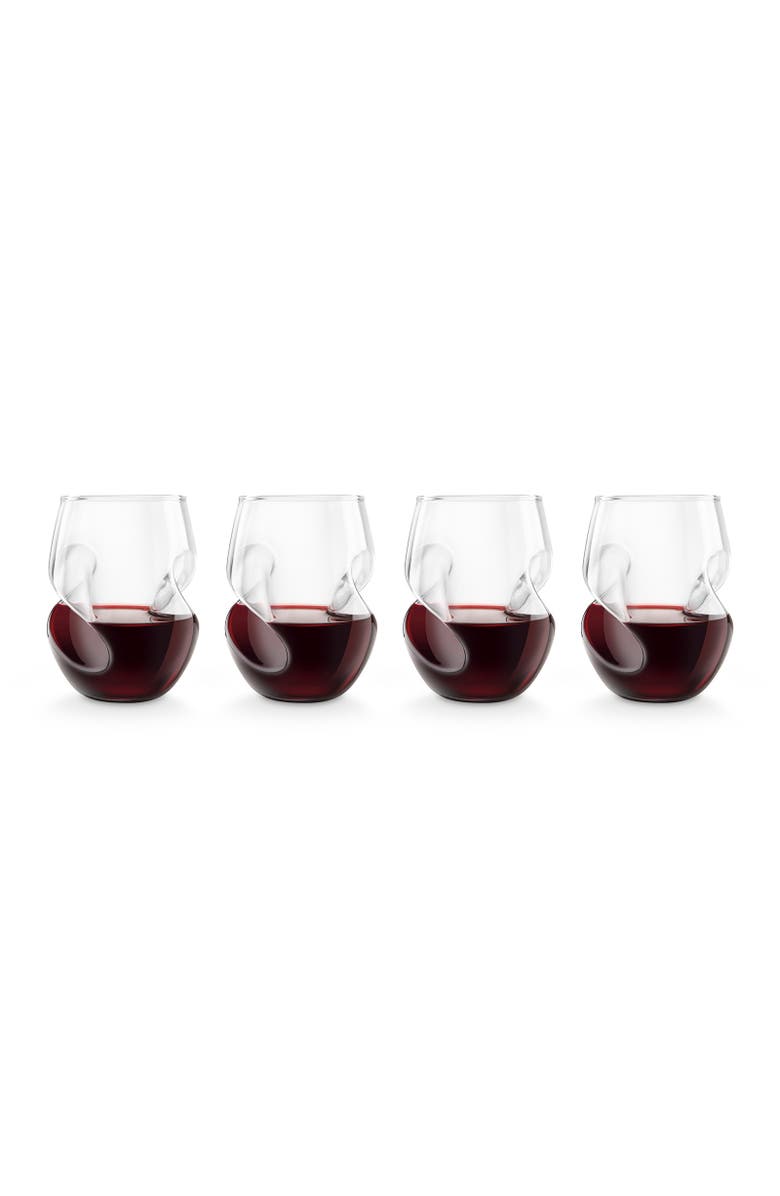 FINAL TOUCH Conundrum Red Wine Glasses, Set of 4, Alternate, color, Clear