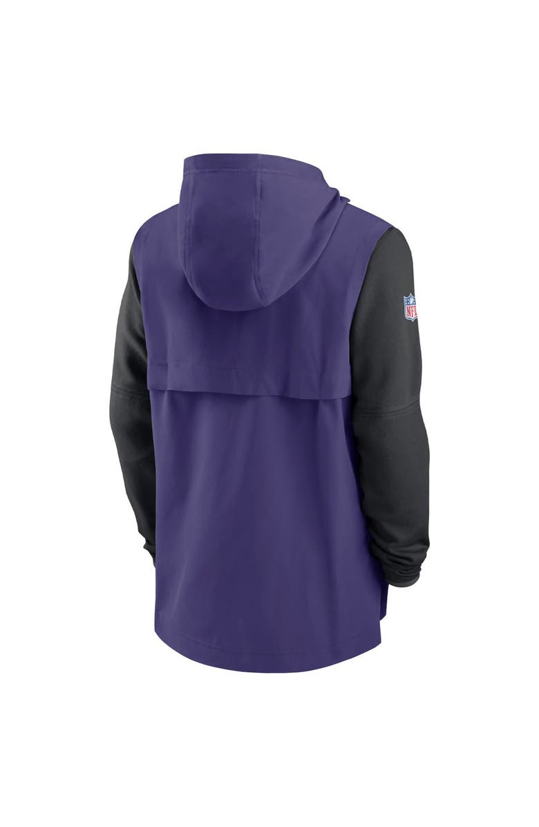 Nike Men's Nike Purple/Black Baltimore Ravens Sideline Player Quarter-Zip Hoodie, Alternate, color,
