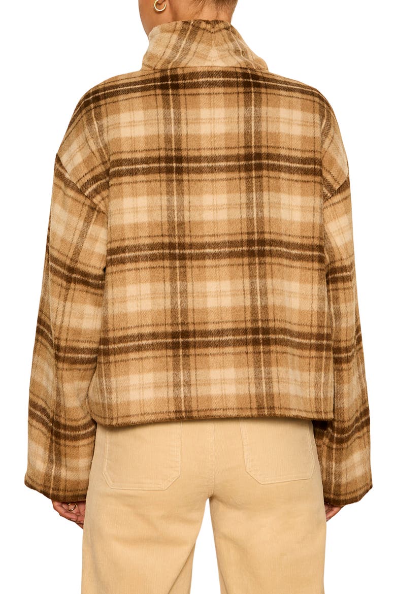 Avery Plaid Asymmetric Jacket, Alternate, color, DARK BONE IVORY