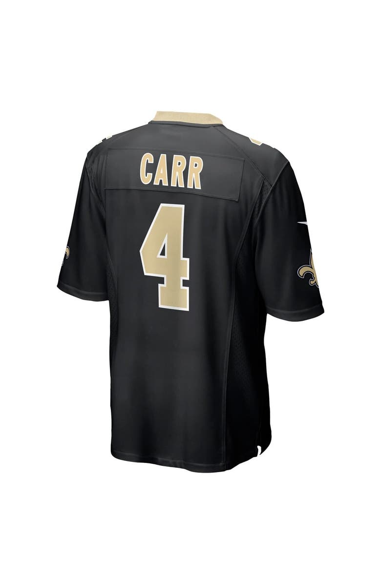 Nike Men's Nike Derek Carr Black New Orleans Saints Game Jersey, Alternate, color, 