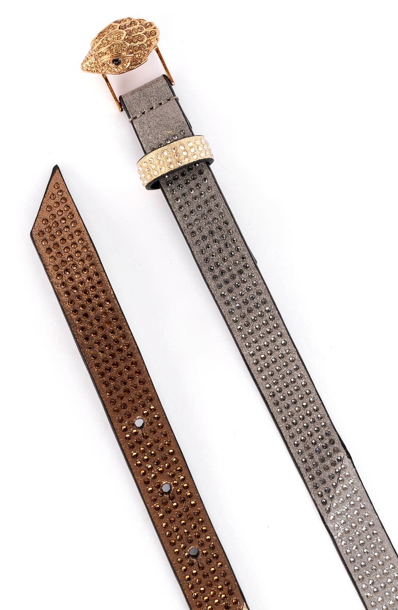 Kurt Geiger London Neutral Metallic Crystal Belt, Alternate, color,