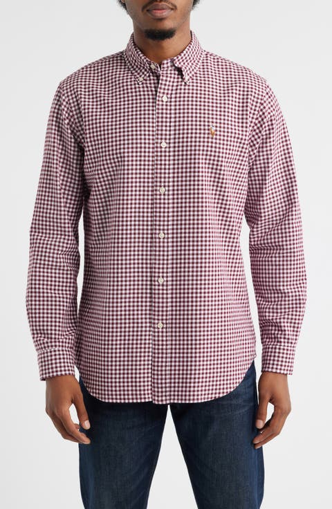 Gingham Button-Down Oxford Shirt