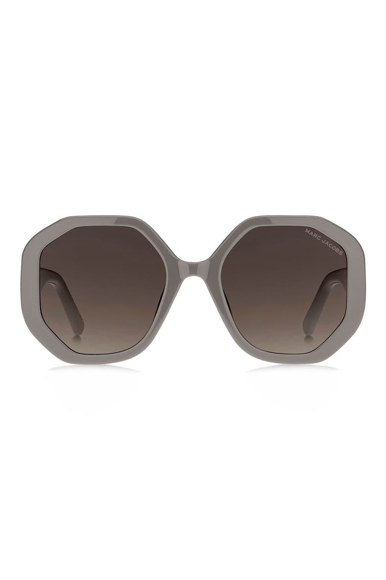53mm Gradient Round Sunglasses, Main, color, GREY/ BROWN SF