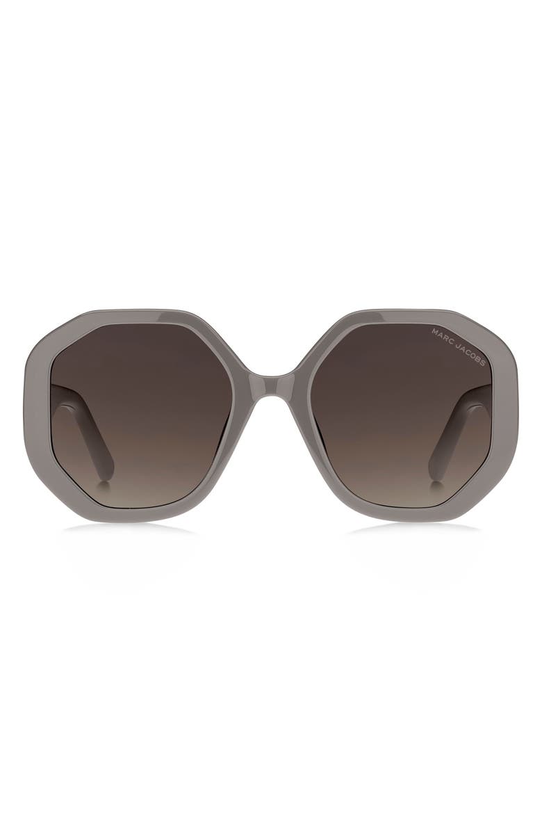 Marc Jacobs 53mm Gradient Round Sunglasses, Main, color, Grey/ Brown Sf