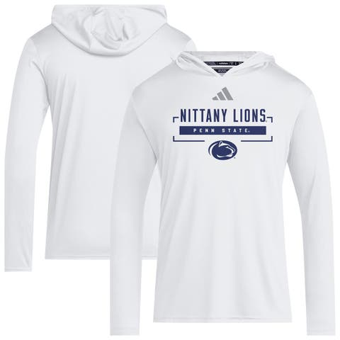 Men's adidas White Penn State Nittany Lions D4T Long Sleeve Hooded T-Shirt