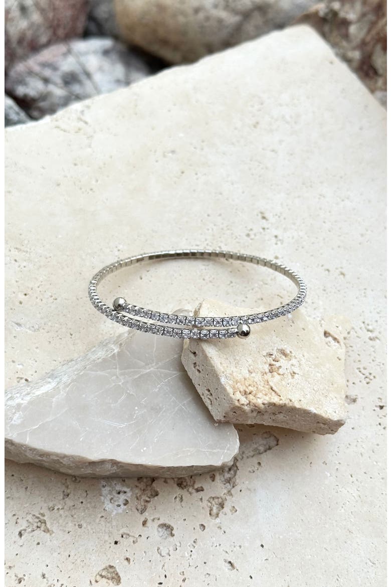 Crystal Coil Wrap Bracelet, Alternate, color, SILVER