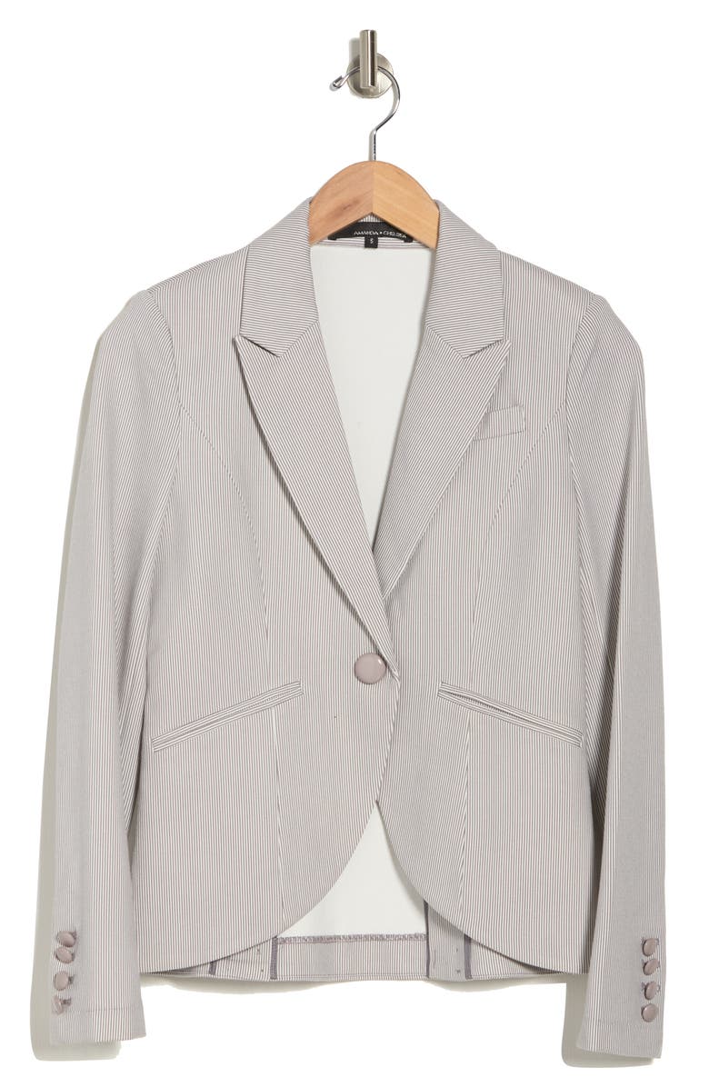 Amanda & Chelsea Pinstripe Cut Away Jacket, Alternate, color, 