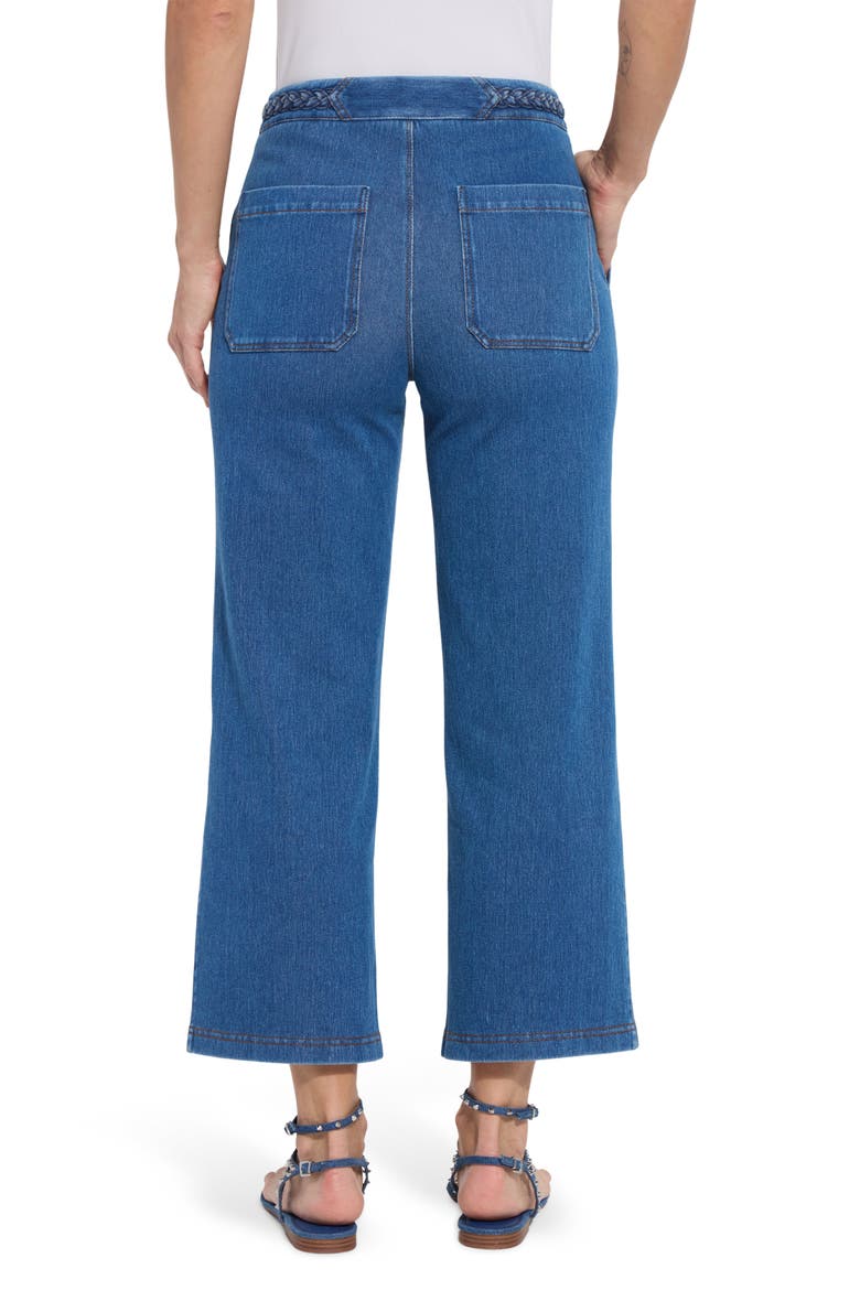 Hayes Braid Detail Crop Wide Leg Jeans, Alternate, color, MID WASH