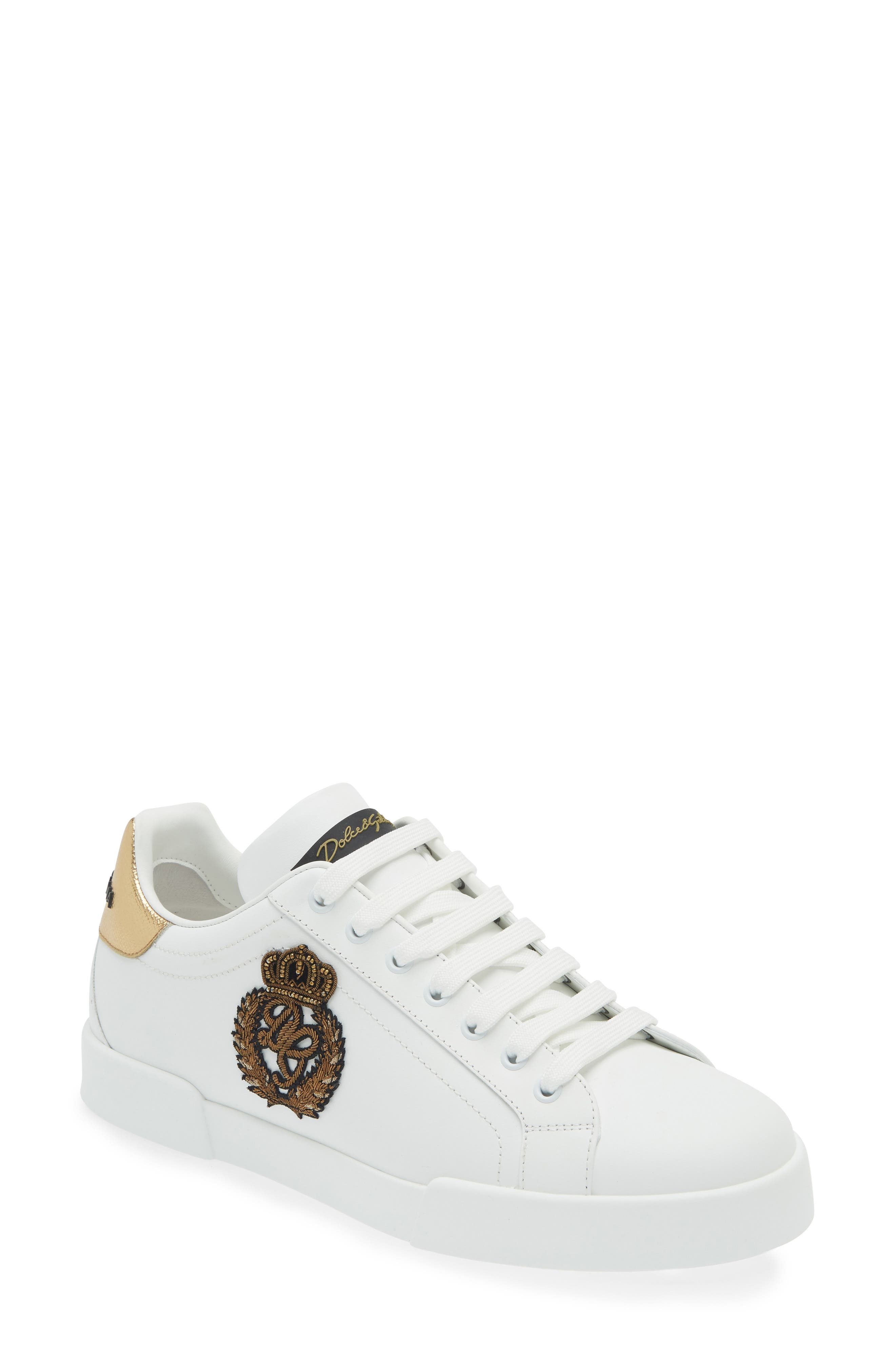 Dolce&Gabbana Portofino Crest Sneaker, Main, color, White