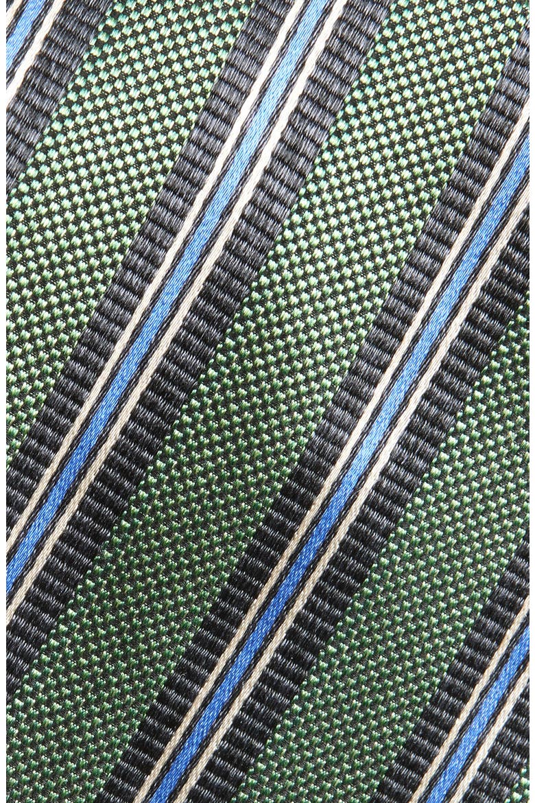 Stripe Silk Tie, Alternate, color, GREEN
