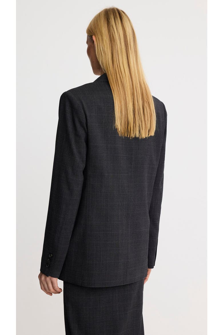 Straight Three Button Blazer, Alternate, color, Iron Glen Check