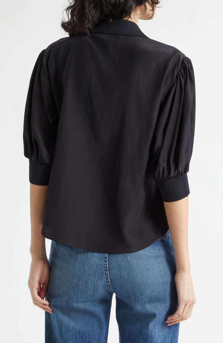 Cinq à Sept Weiley Silk Button-Up Shirt, Alternate, color, Black