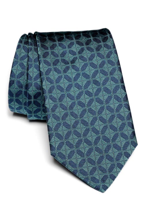 Jack Victor Gordon Geometric Jacquard Silk Tie In Blue