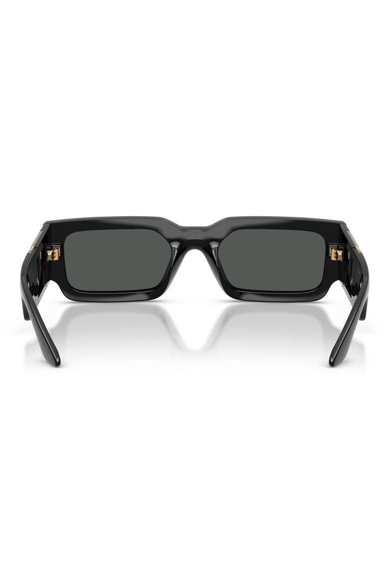 54mm Rectangular Sunglasses, Alternate, color, BLACK / DARK GREY