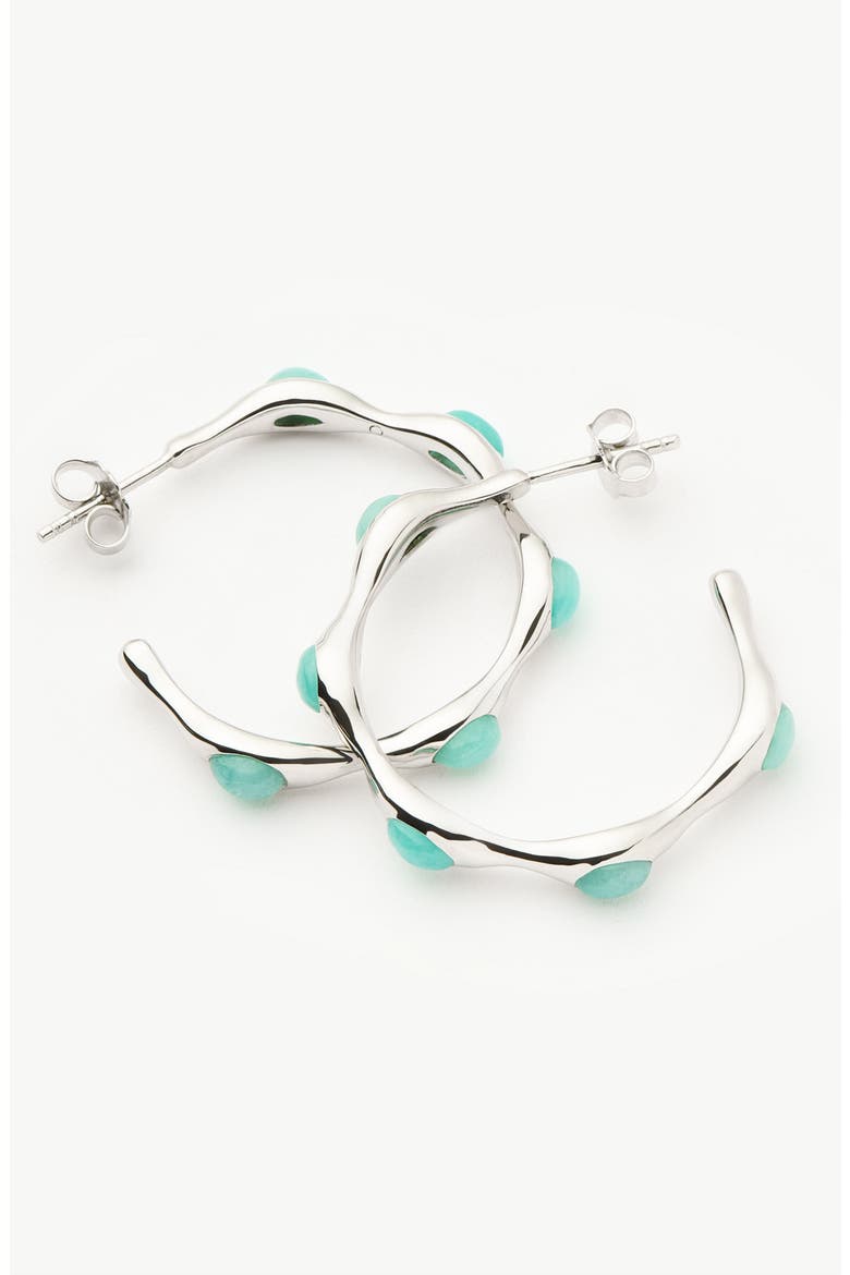 Medium Magma Hoop Earrings, Alternate, color, AQUA/ SILVER