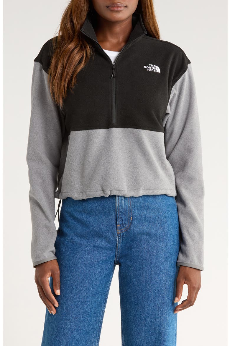 Glacier Polar Fleece Pullover, Main, color, TNF MID GREY HEATHER/ BLACK