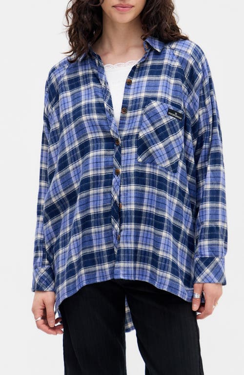 Bdg Urban Outfitters Brendan Check Oversize Button-up Shirt In Blue